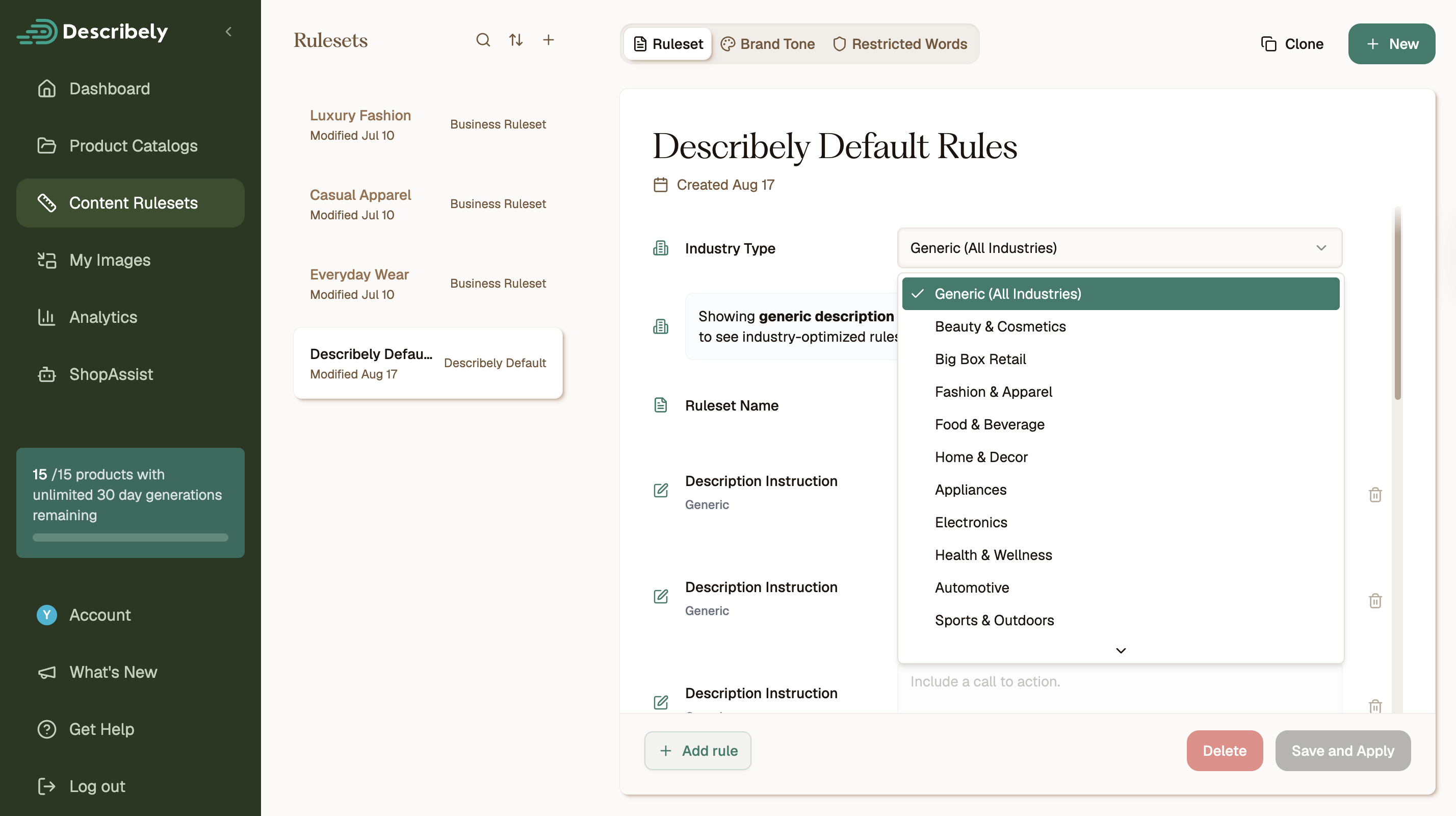content rulesets